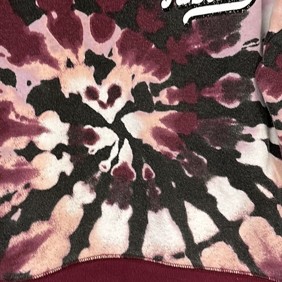 Girls' Justice maroon and dark gray tie-dye sweatshirt, logo in  great shape!, L - Picture 5 of 7